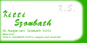 kitti szombath business card